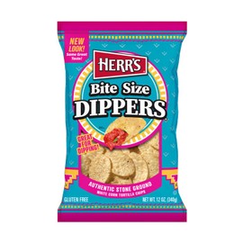 Herr's Dippers Tortilla Chips, 12 Ounce (Pack of 9 Bags) – Thick, Sturdy Tortilla Chips for Dipping – Perfect for Salsa, Guacamole, and Cheese Dip