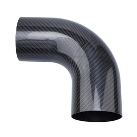 AC PERFORMANCE OD 3 inch (76mm) 90 degree Carbon Fiber Elbow, 3" Outer diameter, Leg Length 6 inch (150mm), 1.3mm Thickness, 3K Twill Real Carbon Fiber Bent Intake Tube (no Logo)