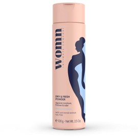 Womn Intimate Body Powder for Women - Against Sweat, Friction & Odour 100g | Talc free. Absorbs moisture, helps reduce chafing & odor. For intimate area, underbust, thigh