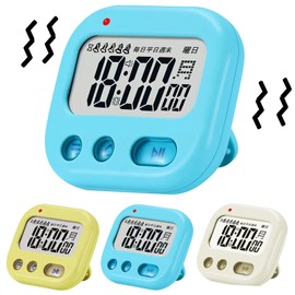 Vibrating Alarm Clock, Under the Pillow, Digital Clock, 5 Alarm Settings, Small, Three Alarm Sounds Selection, Day Display, Backlight, Snooze Function, Malfunction Prevention Design, Portable