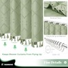 Dynamene sage Green Fabric Shower Curtain, Boho Tufted Geometric Striped