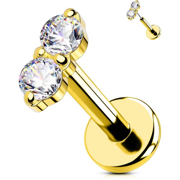 OUFER 16G Gold Helix Piercing 316L Surgical Steel Threadless Earring