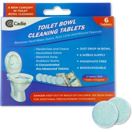 Toilet Bowl Cleaning Tablets - Automatic Drop-in Bleach 24 Blocks that Cleanse Bathroom at Home & Commercial | Removes Stubborn Stains, Rust, Lime, Mineral Deposits - 4 Pack
