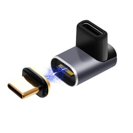 IVIVTOR 90 Degree USB C Magnetic Adapter, 24-Pin 40GB/S Data Transfer and 8k@60hz Video Output C Magnetic Adapter with 140W Fast Charging Support for MacBook Pro and USB C Devices