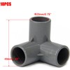 TOP-VIGOR 10pcs 3-Way Elbow PVC Pipe Fitting Furniture Grade 20mm