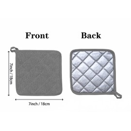 Veikery - Juego de 6 soportes para ollas de horno (100% algodón, 7 x 7 pulgadas), perfecto para cocinar, hornear, servir, barbacoa o cena, color gris