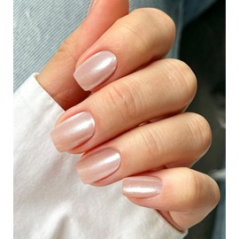 JMEOWIO Pearlescent Semi Cured Gel Strips Wraps Nail Art Sticker