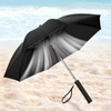 Cooling Fan Umbrella UV Guard Sun Blocking 2600mAh USB Rechargeable