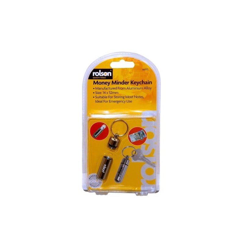 Rolson 66915 Money Minder with Key Chain, Silver