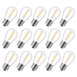 Brightown Shatterproof LED S14 Replacement Light Bulbs-E26 E27 Medium Screw Base Edison Bulbs Equivalent to 11 W, Fits for Commercial Outdoor Patio Garden Vintage Lights, 25-Pack, Warm White