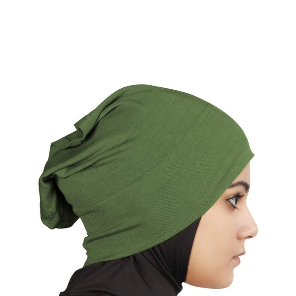 MyBatua Al-Amira Cap Viscose Jersey Under Hijab Cap Head Band Tube Cap Muslim Free Size Bonnet 1 piece HB-001, HENNA