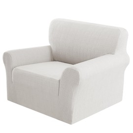 PrinceDeco Waterproof Chair Couch Cover, 100% Dual Waterproof Sofa Cover Washable, Stretch Jacquard Sofa Slipcover, Leakproof Furniture Protector for Kids, Pets, Dog and Cat (Chair, Pale Oak)