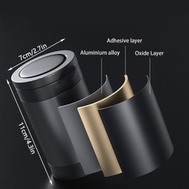 Car Ashtray with Lid, Zinc Alloy Smokeless Car Ash Tray with LED Blue Light, Detachable Portable Ashtray Trash Can, Universal Interior Accessories for Cup Holder Smell Proof for Auto Office Home