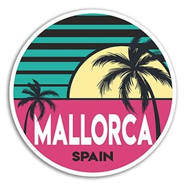 2 x 10cm Mallorca Spain Vinyl Stickers - Travel Sticker Laptop Luggage #18542 (10cm Wide)