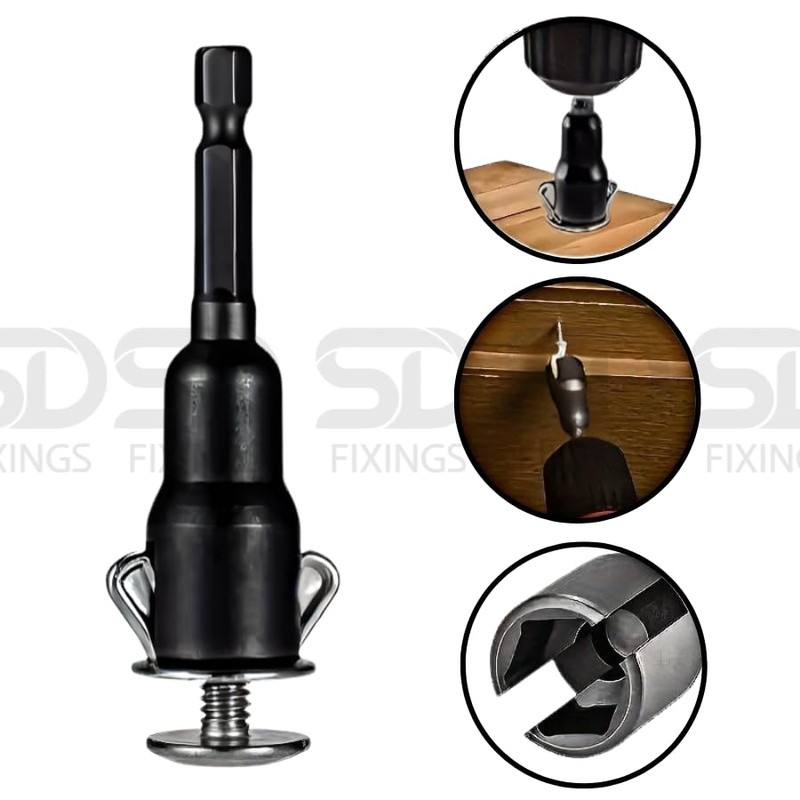 SDFIXINGS Black Chrome Vanadium Steel Power Wing Nut Driver, Slot