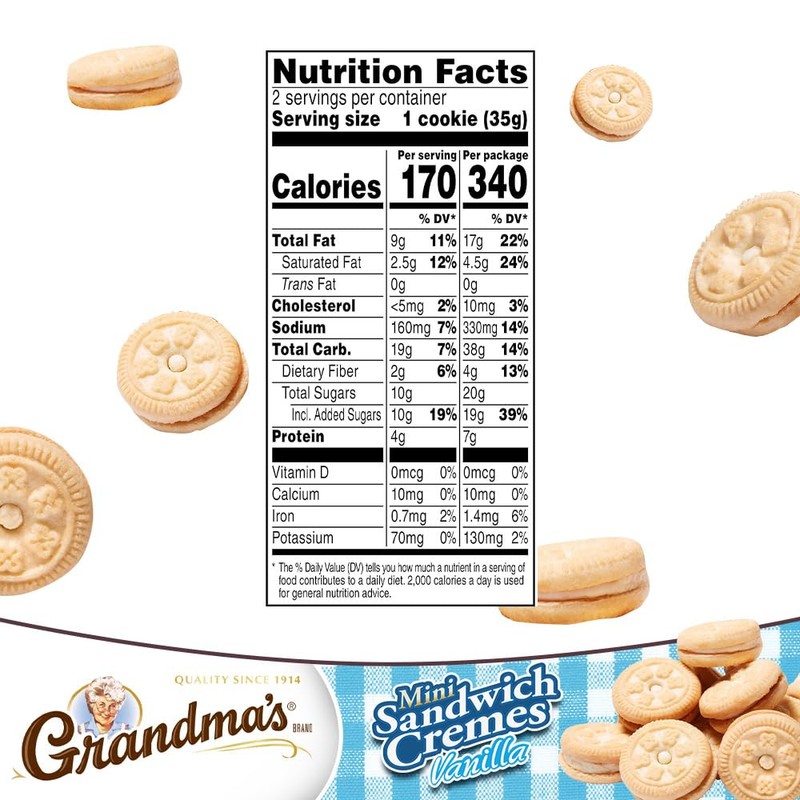Grandma's Homestyle Cookies - Mini Vanilla Sandwich Creme Bites (Pack