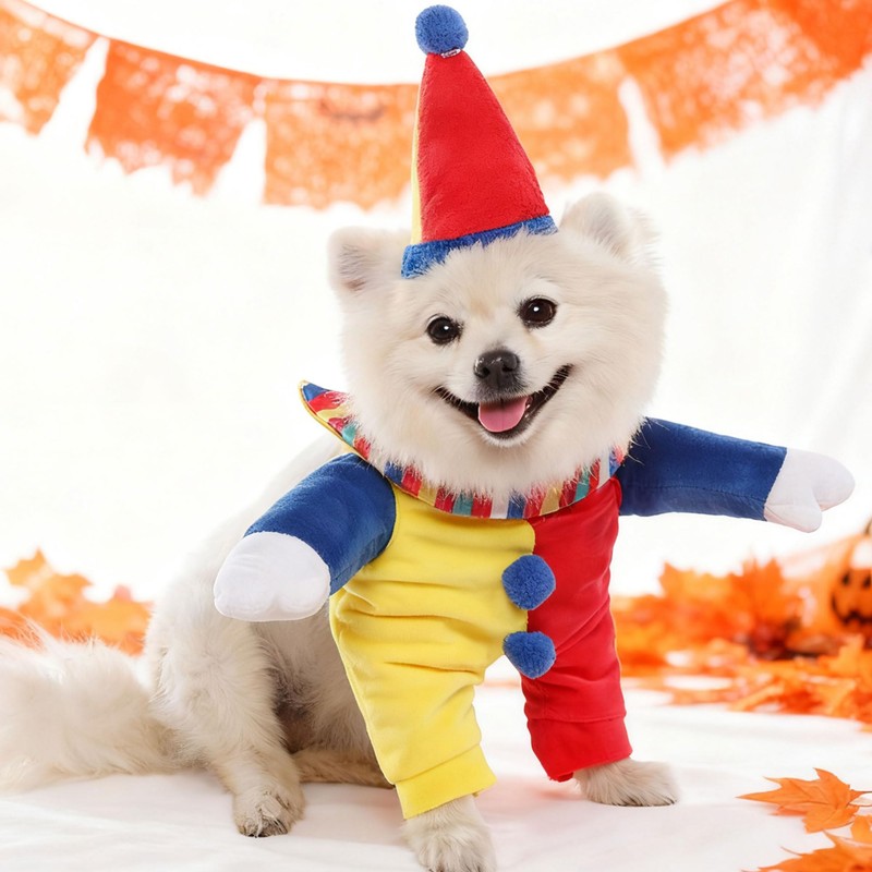 Yoption - Disfraz de payaso para perro, Halloween, Navidad, divertida