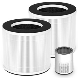 Harebery HKJ-50A Replacement Filter, Compatible with HUMSURE Air Cleaner Purifier HKJ-50A for Bedroom Small, 3 Stage Filtration, 2 Pack (Filter Size :5.4 x 5.4 x 4.6 Inches)