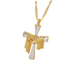 LIFKOME Gold Crucifix Necklace for Women Jesus Necklace Lightweight Jesus Clavicle Chain