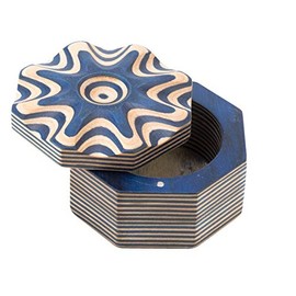 Island Bamboo Pakkawood Salt Cellar, Blue