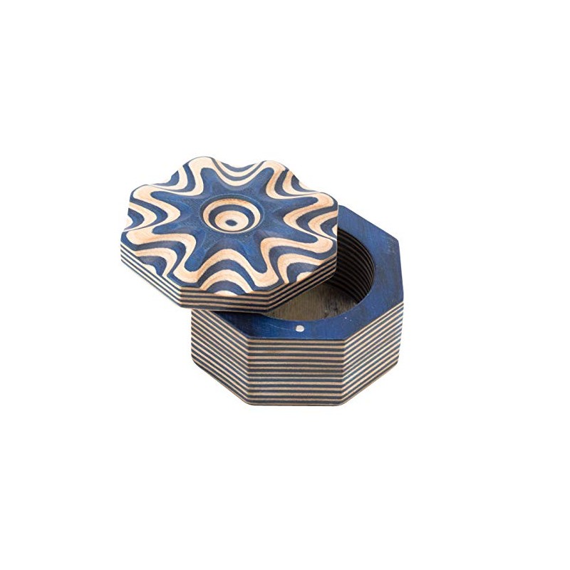 Island Bamboo Pakkawood Salt Cellar, Blue