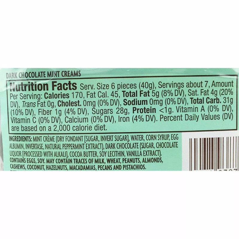 Trader Joe's Dark Chocolate Mint Creams 10 oz