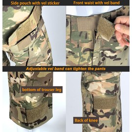 H World Shopping Military Army Tactical Airsoft Paintball Shooting Pants Combat Men Pants with Knee Pads Digital Woodland (L)