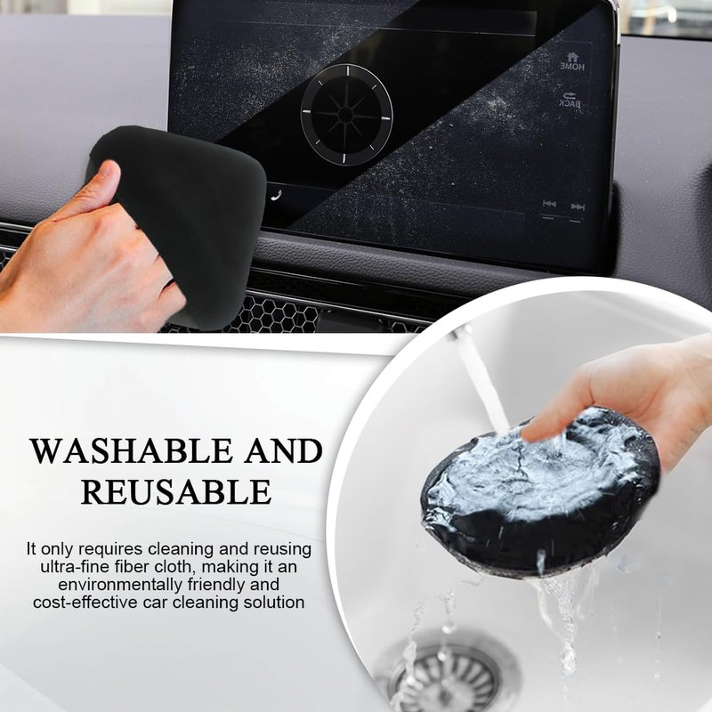 QZTYTY Car Screen Cleaner, Car Cloth Cleaner, Square Microfiber Auto