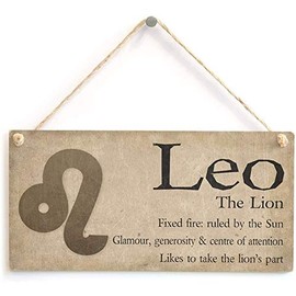 Hty Leo The Lion - Beautiful Spiritual Gift Astrology Sign of The Zodiac Plaque 10"x5"（25x12.5 cm）