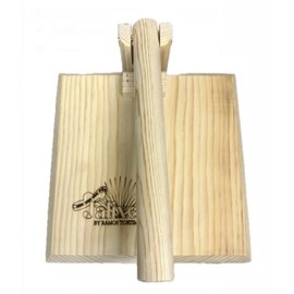 Mexican All Wood Large 12" Manual Tortilla Maker Press Wooden Handle Made In Mexico flower Corn Sugar Pancakes (gorditas) Savory Christmas Crispiest (bunuelos).