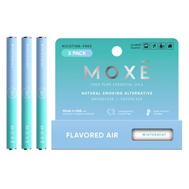 MOXE Natural Wintermint Air Inhaler | Non Electric Long-Lasting Flavored Air Refreshing Support | Oral Fixation Wintergreen & Menthol Essential Oils, Craving Relief - 3 Pack