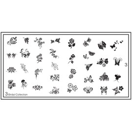 MoYou's XL Bridal plates collection 3, Floral nail designs, stamping nail art design XL stamping template