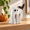 Cute Middle Finger Ghost Statue, Small Halloween Decor for Home,