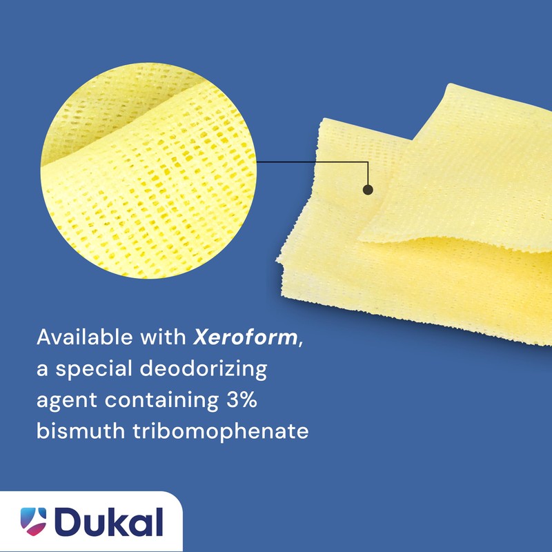 Dukal 215 Xeroform Petrolatum Gauze, Sterile, 4" x 4", Pack