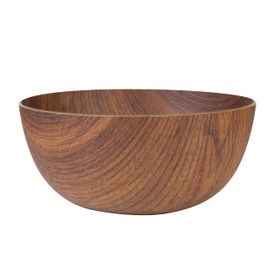 Luxe Party Mahogany Collection Large 9 inch Round Serving Bowl | Flexible | Great for Salads | Good for Chips| Dishwasher Safe | Kitchen Accessories | Wooden Look | Dinner Party