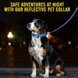 Reflective Dog Collar and Matching Leash Set with Air Tag Holder - Durable Puppy Collar with Neoprene Padding for Comfort, Safe and Sleek Design - Secure and Reflective Dog Collar for Safety
