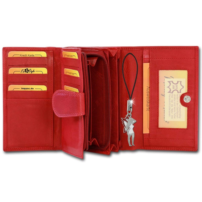 Women's purse from genuine leather Red