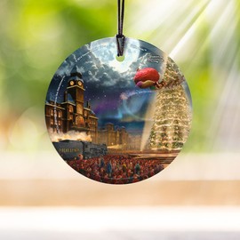 Trend Setters The Polar Express – Thomas Kinkade - Starfire Prints Hanging Glass - Ideal for Gifting and Collecting
