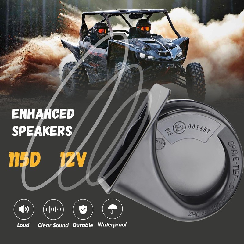 Atubeix UTV ATV Turn Signal Kit, 110D Horn With Button,Universal