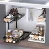 HEVOY 2-Tier Sliding Under Sink Organizer, L-shape Pull Out Cabinet