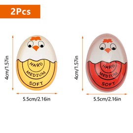 Pack of 2 Egg Timer Resin, Colour Changing Egg Timer, Reusable Egg Timer, Heat Sensitive Colour Change Egg Timer, for Water with Colour Changing, Egg Timer for Display Hard/Medium/Soft