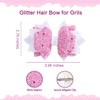 Glitter Pink Hair Bows for Girls - Sparkly Bling Sequin