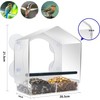 GURECOD Window Bird Feeder with Removable Feeding Tray for Backyard
