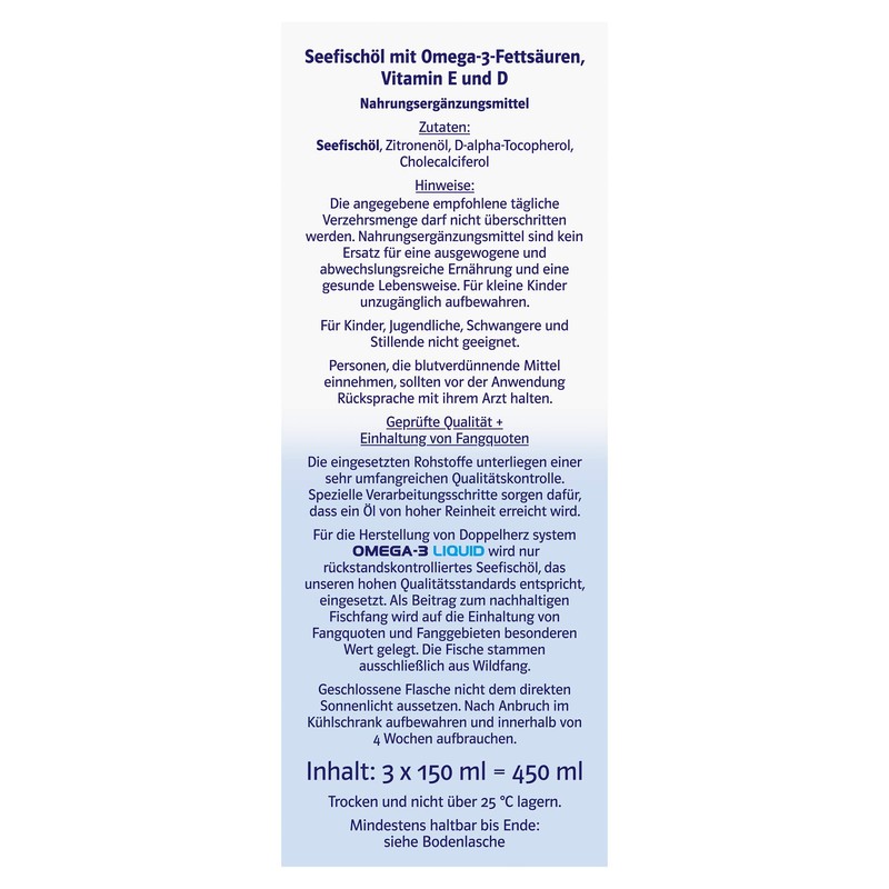 Doppelherz System Omega-3 Liquid - Heart Function + Immune System