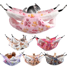 Photect Pack of 6 Guinea Pig Hammocks for Rats Ferret Hammock for Small Animal Soft Warm Fleece Pets Cage Accessories Hanging Small Animal Beds for Sleeping Hamsters