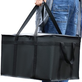 musbus 4 PACK catering bag for doordash 24W x 15H x 14D XXXL Insulated Food Delivery Bag Cooler Bags Keep Food Warm Catering Therma Cooler Bags Therma Shopper hot Black 24W x 15H x 14D hot boxes