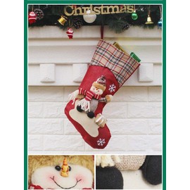 18" Classic Christmas Stockings, Big Size Christmas Stocking Snowman with for Party Decoration and Party Accessory (1 Pack-Snowman)