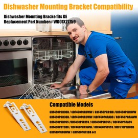 Dishwasher Mounting Bracket for GE WD01X27759 Dishwasher Countertop Bracket - 2 Pack