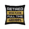Retired sitar player Full Time Grandpa Throw Pillow