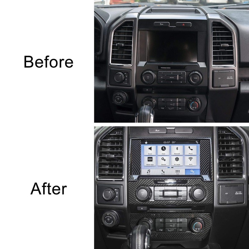Voodonala for F150 ABS Carbon Fiber Navigation Air Conditioning Volume